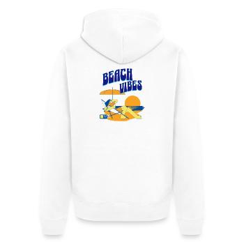 Beach Vibes Lounge Illustration - Unisex Premium Bio Zip Hoodie - Weiß - Hinten - Thijin (182cm)