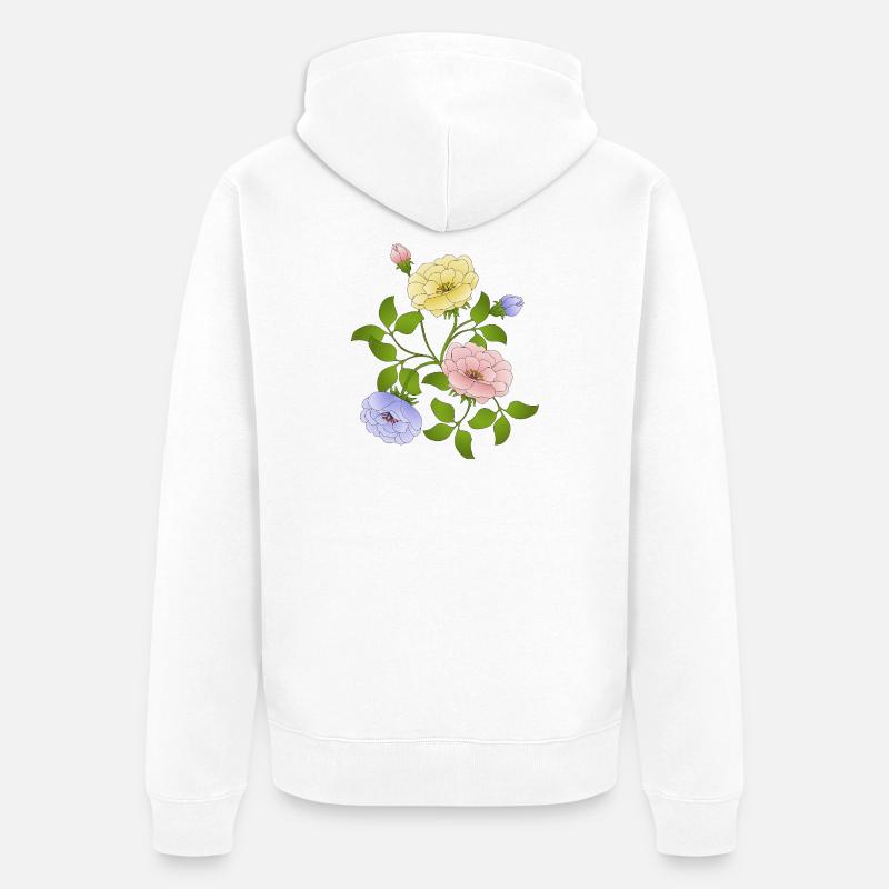 Fleur - Veste à capuche bio Premium Unisexe - blanc