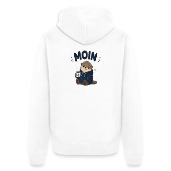 Moin Otter avec sweat à capuche en mode café - Veste à capuche bio Premium Unisexe - blanc - Dos - Thijin (182cm)
