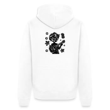 Kleiner Ukulelist - Unisex Premium Bio Zip Hoodie - Weiß - Hinten - Thijin (182cm)