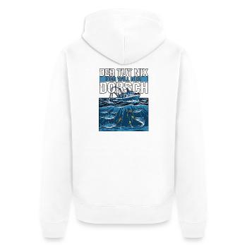 Der Will Dorsch Angeln - Unisex Premium Bio Zip Hoodie - Weiß - Hinten - Thijin (182cm)