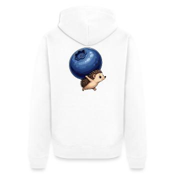 Hedgehog carries blueberry - Unisex Premium Organic Zip Hoodie - white - Back - Thijin (182cm)