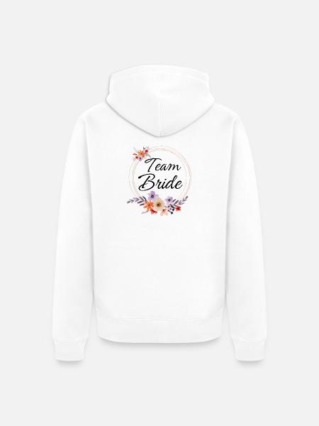 Passendes Aquarell-Floral-Team-Braut - Unisex Premium Bio Zip Hoodie - Weiß