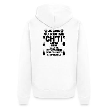 Régime ch'ti - Veste à capuche bio Premium Unisexe - blanc - Dos - Thijin (182cm)