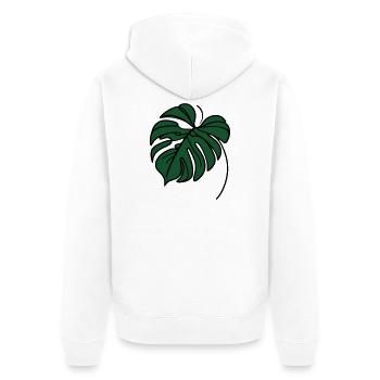 Monstera - Unisex Premium Organic Zip Hoodie - white - Back - Thijin (182cm)