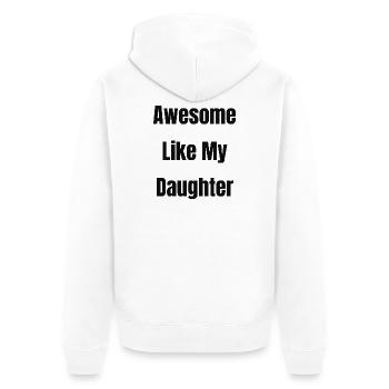 Génial comme ma fille Tee - Veste à capuche bio Premium Unisexe - blanc - Dos - Thijin (182cm)