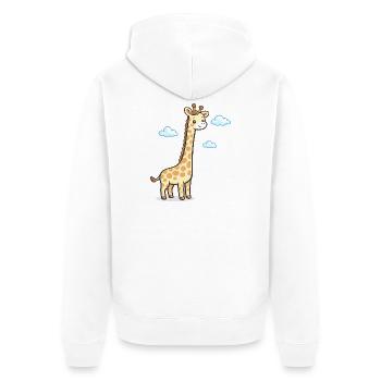 Giraffe in the cloudy sky - Unisex Premium Organic Zip Hoodie - white - Back - Thijin (182cm)