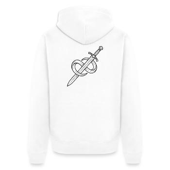Schwert Magie Fantasy Rollenspiel Tabletop - Unisex Premium Bio Zip Hoodie - Weiß - Hinten - Thijin (182cm)