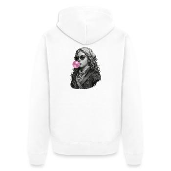 Anne Bonny Marin Vintage aux bulles roses - Veste à capuche bio Premium Unisexe - blanc - Dos - Thijin (182cm)