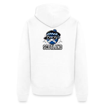 Football with Scotland flag funny ball - Unisex Premium Organic Zip Hoodie - white - Back - Thijin (182cm)