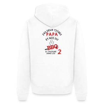 Papa BBQ Roi Du Grill 2 - Veste à capuche bio Premium Unisexe - blanc - Dos - Thijin (182cm)