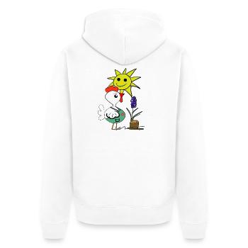 Gardener Chicken Hobby Gardener Gardening - Unisex Premium Organic Zip Hoodie - white - Back - Thijin (182cm)