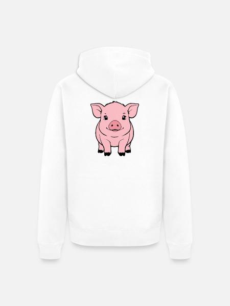 Pig Piggy Farmer Gift Farmer - Unisex Premium Organic Zip Hoodie - white