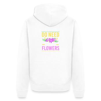 Floristik Florist Blumenhändler Blumenstrauß - Unisex Premium Bio Zip Hoodie - Weiß - Hinten - Thijin (182cm)