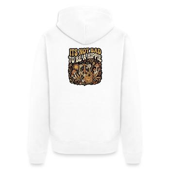 Hippie Peace 60s - Unisex Premium Organic Zip Hoodie - white - Back - Thijin (182cm)