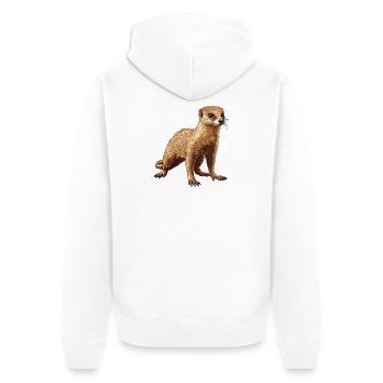 Mongoose's Mongoose - Unisex Premium Organic Zip Hoodie - white - Back - Thijin (182cm)