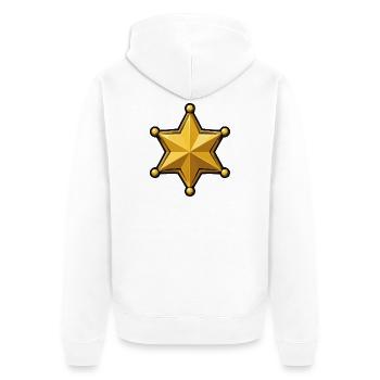 Gold Sheriff's Star Badge - Unisex Premium Organic Zip Hoodie - white - Back - Thijin (182cm)