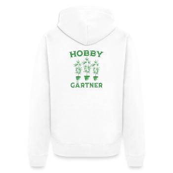 Hobby Gärtner Grüner Daumen Garten Pflanzen - Unisex Premium Bio Zip Hoodie - Weiß - Hinten - Thijin (182cm)