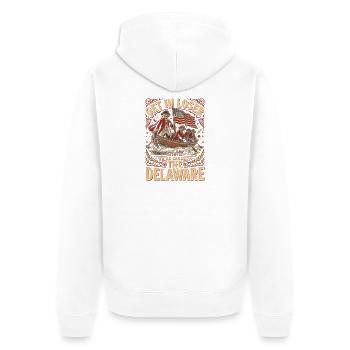 Get In Loser Were Crossing The Delaware - Unisex Premium Organic Zip Hoodie - white - Back - Thijin (182cm)