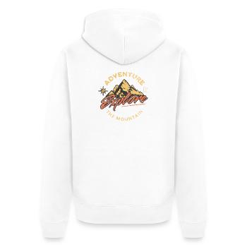 Mountain Adventure Explore the Mountains - Unisex Premium Organic Zip Hoodie - white - Back - Thijin (182cm)