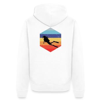 Idée cadeau pour un apnéiste avec apnée - Veste à capuche bio Premium Unisexe - blanc - Dos - Thijin (182cm)