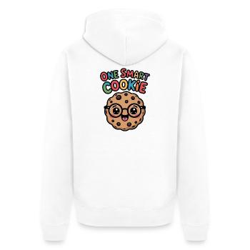 One Smart Cookie - Schlauer Keks mit Brille - Unisex Premium Bio Zip Hoodie - Weiß - Hinten - Thijin (182cm)