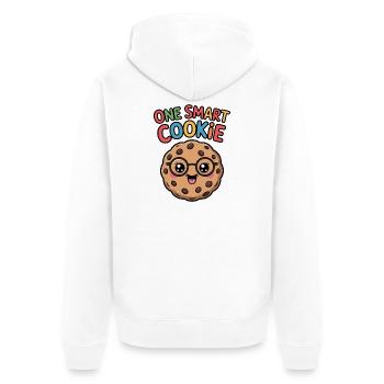 One Smart Cookie - Schlauer Keks mit Brille - Unisex Premium Bio Zip Hoodie - Weiß - Hinten - Thijin (182cm)
