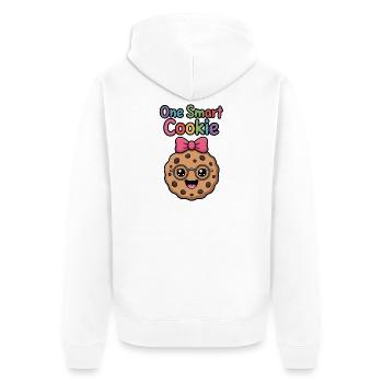 One Smart Cookie - Schlauer Keks mit Brille - Unisex Premium Bio Zip Hoodie - Weiß - Hinten - Thijin (182cm)
