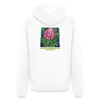 Infiniti Opportunities Flower - Unisex Premium Organic Zip Hoodie - white - Back - Thijin (182cm)