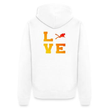 Gift idea for a diving fan with freediving - Unisex Premium Organic Zip Hoodie - white - Back - Thijin (182cm)