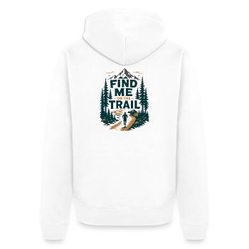 Graphique du sentier Sentier Trouve-moi sur le sentier forestier - Veste à capuche bio Premium Unisexe - blanc - Dos - Thijin (182cm)