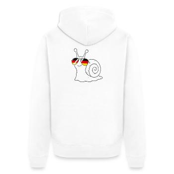  Deutsche flagge Schnecke deutsch Deutschland - Unisex Premium Bio Zip Hoodie - Weiß - Hinten - Thijin (182cm)