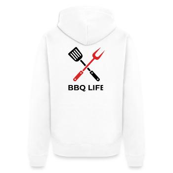 Outils BBQ Life - Veste à capuche bio Premium Unisexe - blanc - Dos - Thijin (182cm)