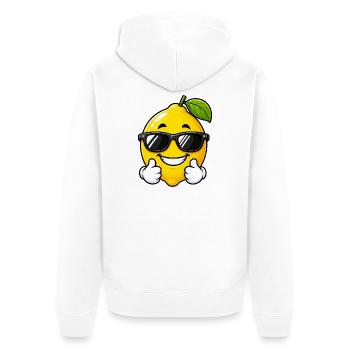 Cute cartoon lemon with thumbs up - Unisex Premium Organic Zip Hoodie - white - Back - Thijin (182cm)