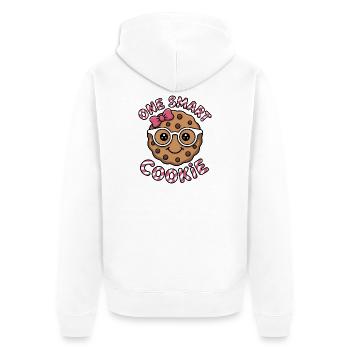 One Smart Cookie - Schlauer Keks mit Brille - Unisex Premium Bio Zip Hoodie - Weiß - Hinten - Thijin (182cm)