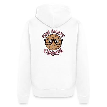 One Smart Cookie - Schlauer Keks mit Brille - Unisex Premium Bio Zip Hoodie - Weiß - Hinten - Thijin (182cm)