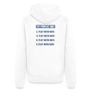 Ratte Hausratte Rattenbesitzer Rattenliebhaber - Unisex Premium Bio Zip Hoodie - Weiß - Hinten - Thijin (182cm)