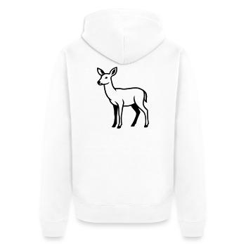 Deer Silhouette Hunter Hunting Club Forester Forest - Unisex Premium Organic Zip Hoodie - white - Back - Thijin (182cm)