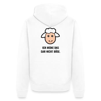 Ich Meine Das Gar Nicht Böse. - Unisex Premium Bio Zip Hoodie - Weiß - Hinten - Thijin (182cm)