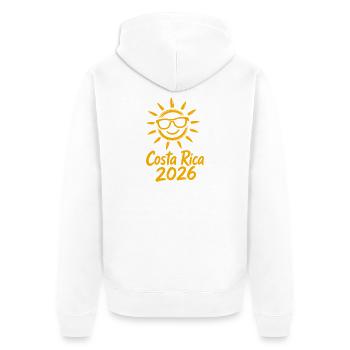 Costa Rica Dimanche 2026 - Veste à capuche bio Premium Unisexe - blanc - Dos - Thijin (182cm)