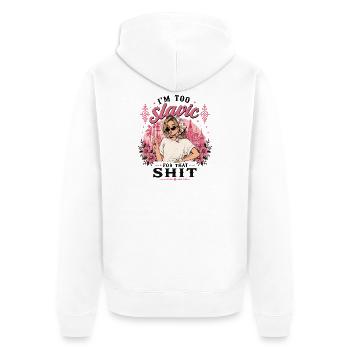 I'm Too Slavic for That Shit - Unisex Premium Bio Zip Hoodie - Weiß - Hinten - Thijin (182cm)