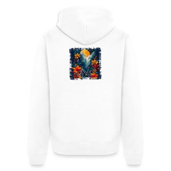Mountain biking illustration - Unisex Premium Organic Zip Hoodie - white - Back - Thijin (182cm)