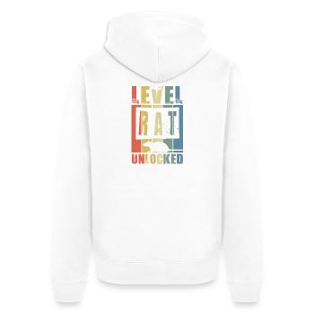 Ratte Hausratte Rattenbesitzer Rattenliebhaber - Unisex Premium Bio Zip Hoodie - Weiß - Hinten - Thijin (182cm)