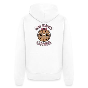 One Smart Cookie - Schlauer Keks mit Brille - Unisex Premium Bio Zip Hoodie - Weiß - Hinten - Thijin (182cm)