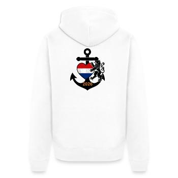 Heart of the Netherlands 2026 Anchor Dragon - Unisex Premium Organic Zip Hoodie - white - Back - Thijin (182cm)