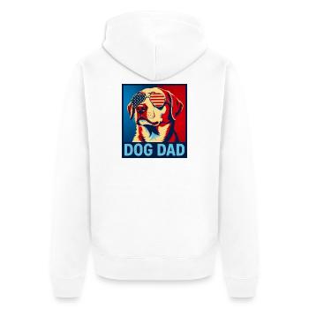 Patriotic Dog Dad – Drôle de Dog Dad pour - Veste à capuche bio Premium Unisexe - blanc - Dos - Thijin (182cm)
