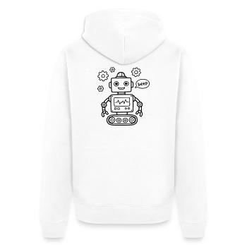 Robot Bip Artisan technologique pour l’anniversaire des enfants - Veste à capuche bio Premium Unisexe - blanc - Dos - Thijin (182cm)
