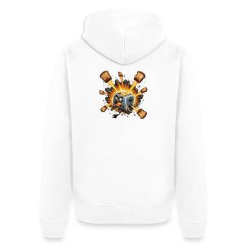 Explosion du pain grille-pain en colère - Veste à capuche bio Premium Unisexe - blanc - Dos - Thijin (182cm)