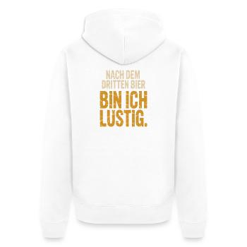 Bier Nach Dem Dritten Bier Lustig JGA Party Malle - Unisex Premium Bio Zip Hoodie - Weiß - Hinten - Thijin (182cm)
