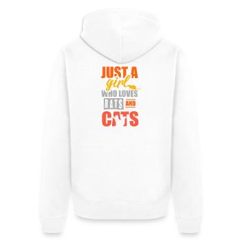 Simply a girl who loves rats and cats - Unisex Premium Organic Zip Hoodie - white - Back - Thijin (182cm)